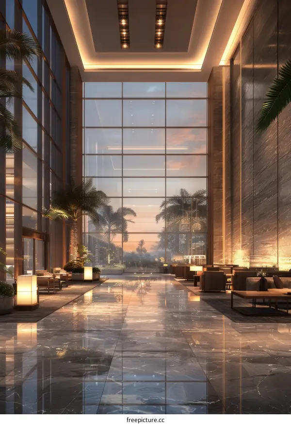 Modern and Luxurious Hotel Lobby