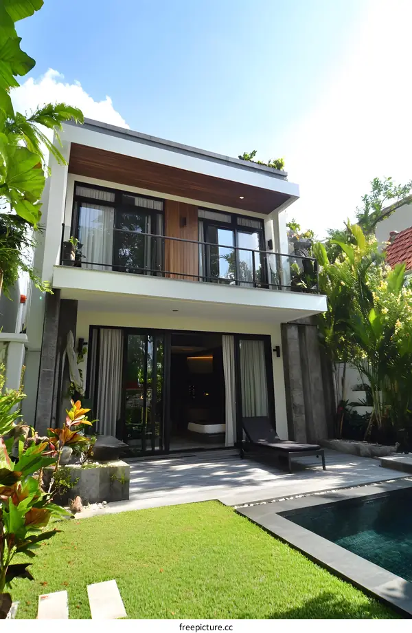 Modern Tropical Villa with Swimming Pool and Garden
