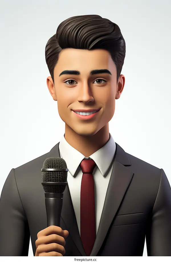 Hispanic Male News Anchor Broadcasting