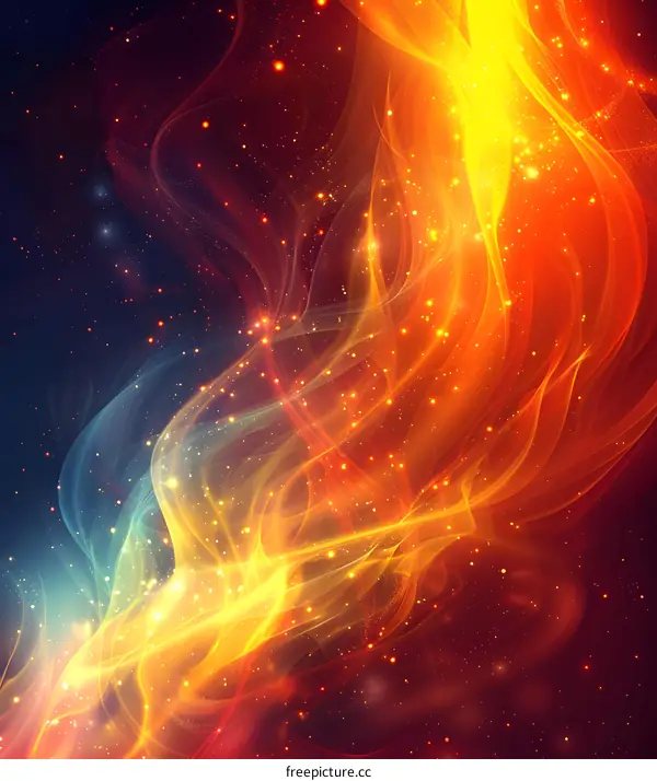 Abstract Wavy Fire and Ice