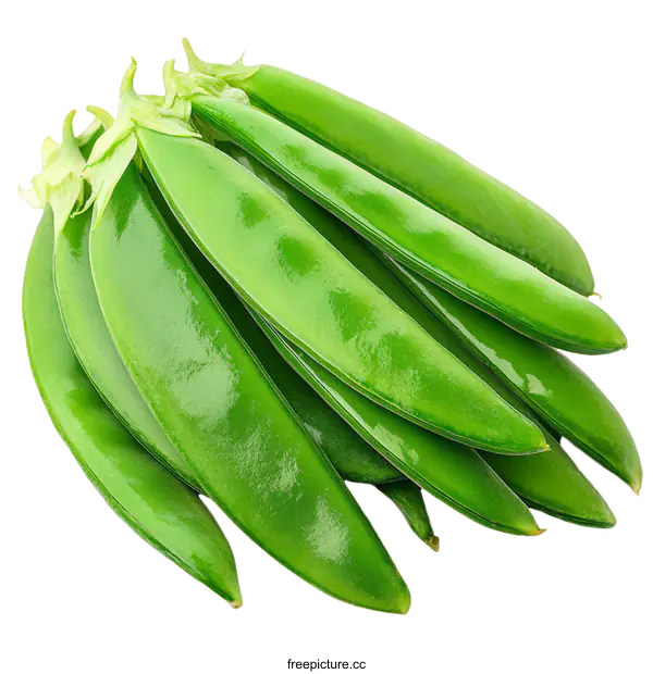 [Transparent Background PNG]Close-up of Fresh Green Snap Peas