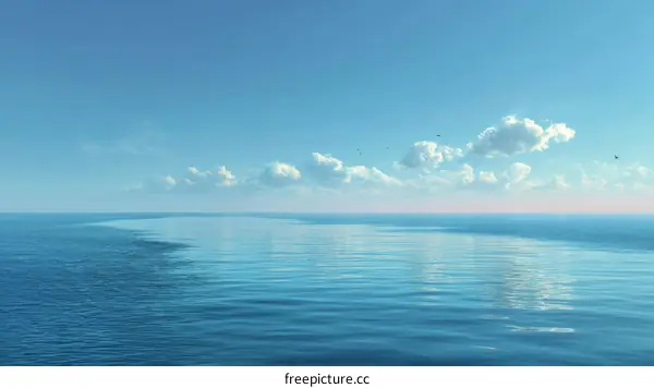 Serene Ocean Horizon with Azure Sky
