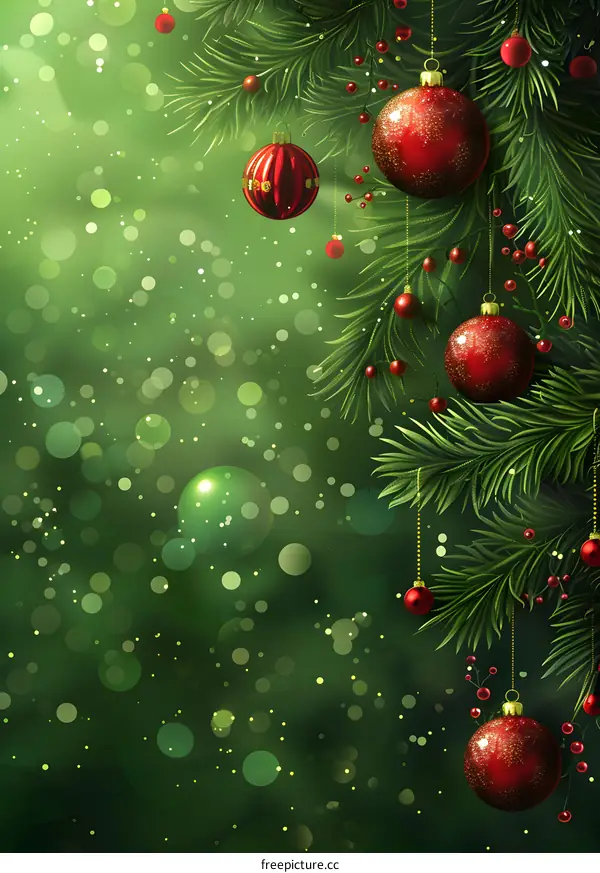 Christmas tree branch decorated for Christmas