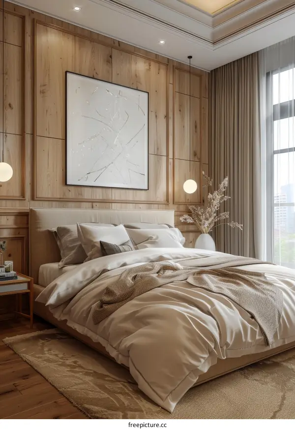 Modern Beige Bedroom Interior Design