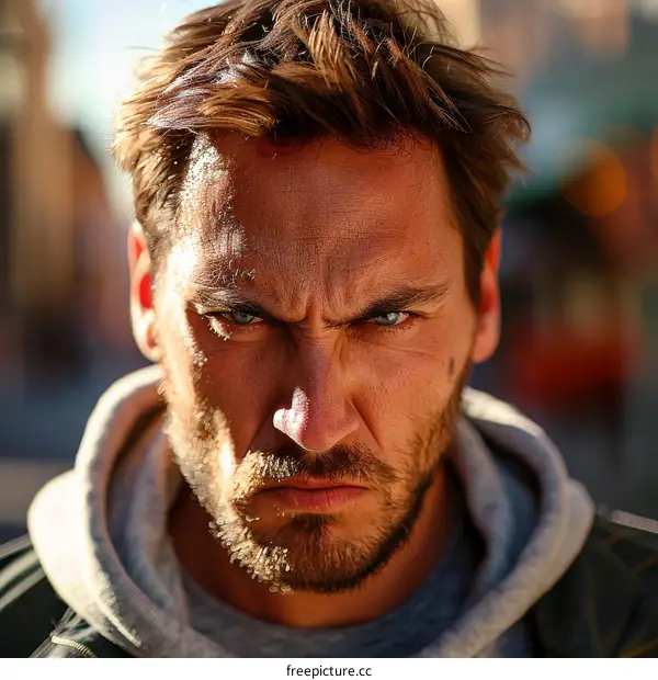 Close-up Portrait of a Caucasian Male