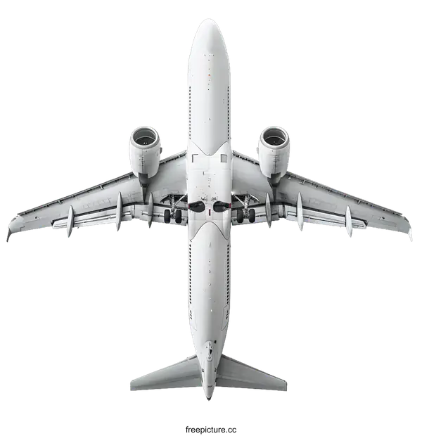 [Transparent Background PNG]White Airplane Viewed From Above