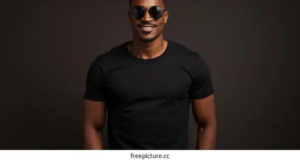 Black T-shirt and Sunglasses