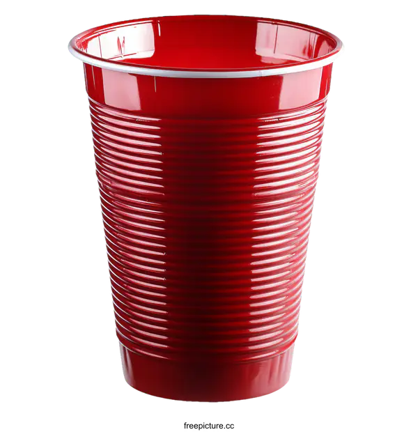[Transparent Background PNG]Red Plastic Disposable Drinking Cup