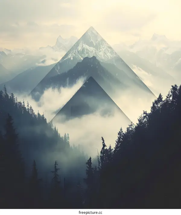 Mountain Landscape With Fog