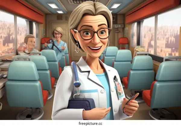 Confident female doctor holding a pen and a clipboard standing in a hospital room