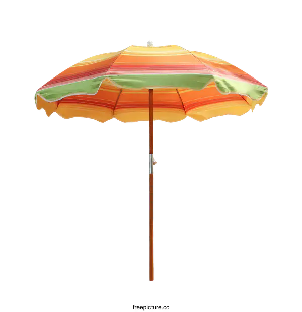 [Transparent Background PNG]Colorful Striped Beach Umbrella