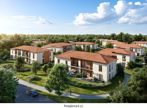 Modern Luxury Apartment Complex in Suburbia