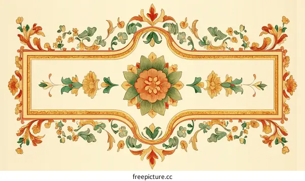 Ornamental Floral Design Pattern for Interior Decoration