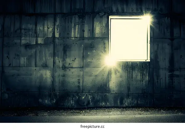 Light Shining Through Concrete Wall Window