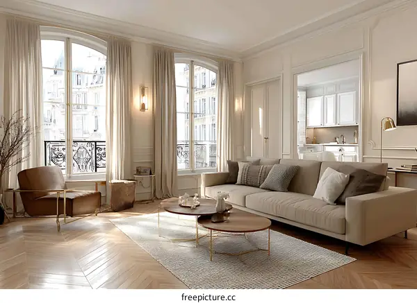 Elegant Parisian Living Room Interior Design