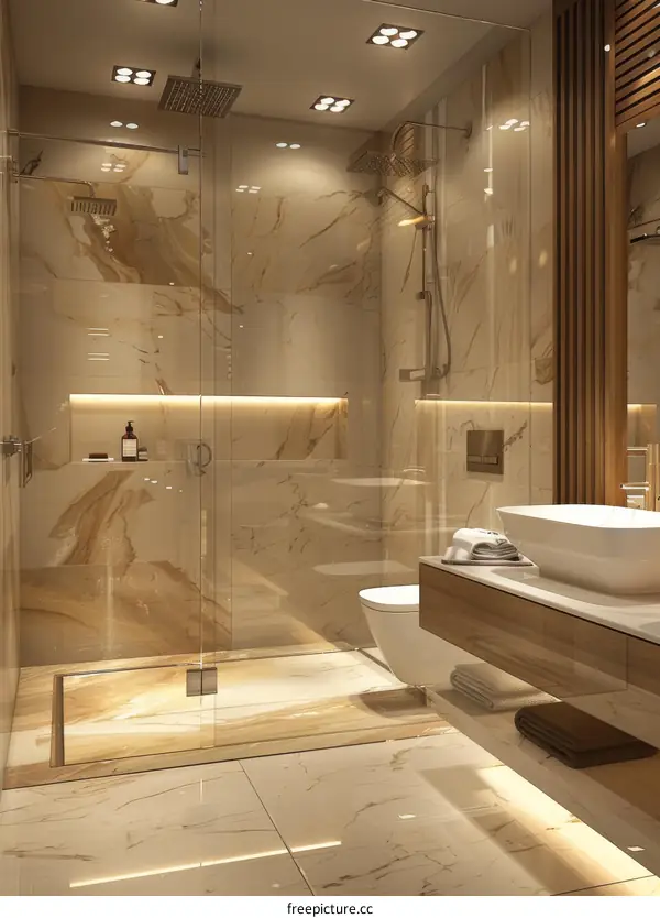 Serene Marble Bathroom Interior