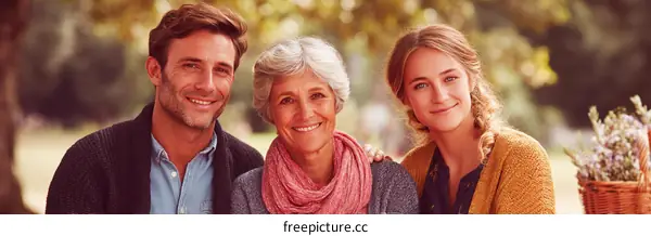 Happy Family Portrait Outdoors