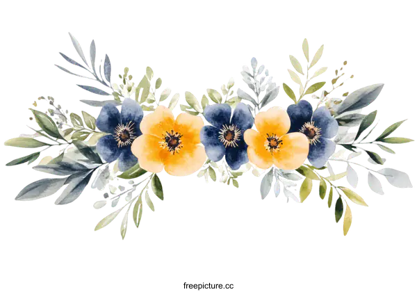 [Transparent Background PNG]Watercolor Floral Arrangement Design
