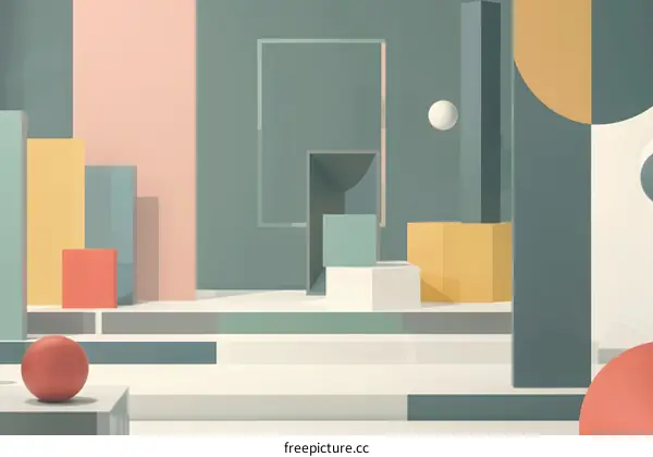 Abstract Geometric Shapes Interior Design Minimalist Style