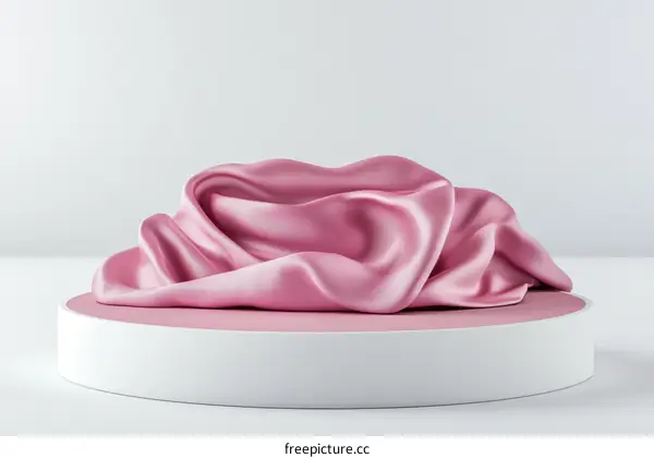 Pink Satin Fabric Drape on Display