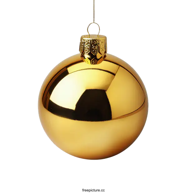 [Transparent Background PNG]Shiny Golden Christmas Ornament