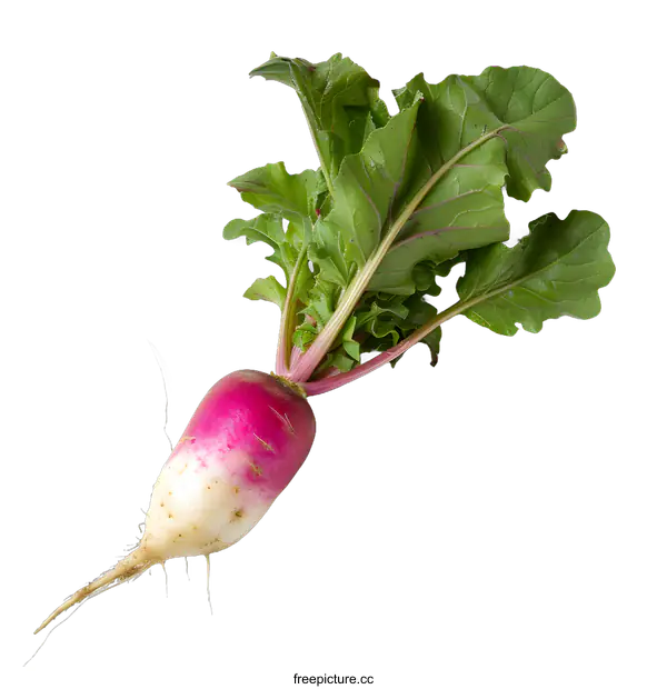 [Transparent Background PNG]Fresh Organic Pink Radish on White Background