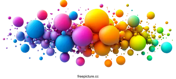 [Transparent Background PNG]Abstract Colorful Balls Illustration