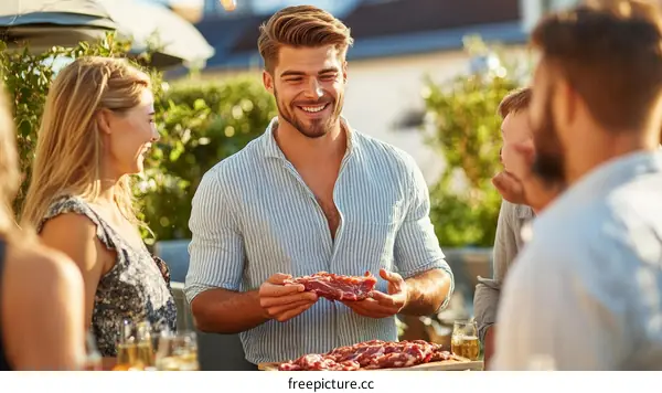 Outdoor Barbeque Gathering with Friends