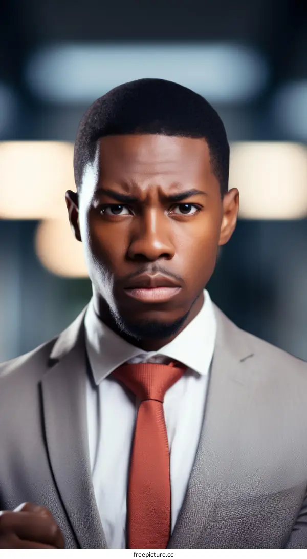 Portrait of a Serious African-American Businessman