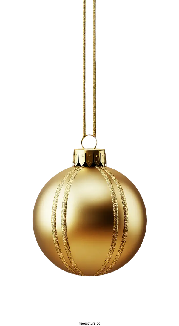 [Transparent Background PNG]Gold Christmas Ornament Decoration
