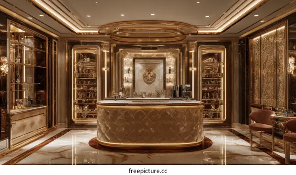 Luxurious Gold Bar Interior Design