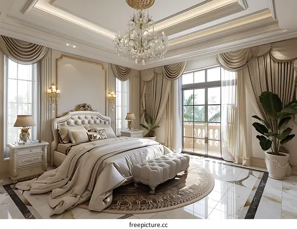 European-style luxury bedroom