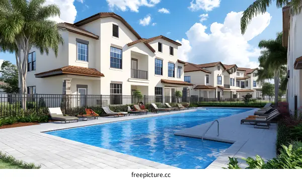 Luxury Apartment Complex with Swimming Pool