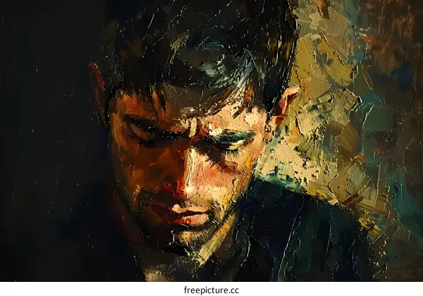 Portrait of a Man with Dark Hair and a Beard