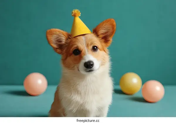 Cute Dog Wearing Party Hat