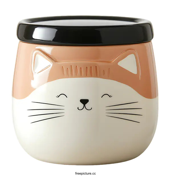 [Transparent Background PNG]Cute Cartoon Cat Ceramic Storage Jar