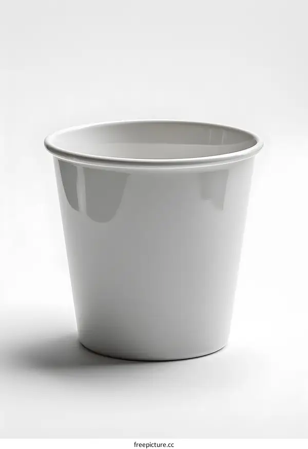 A white bucket on a white background