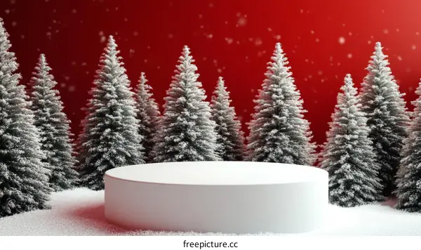 Snowy Christmas Forest Product Display
