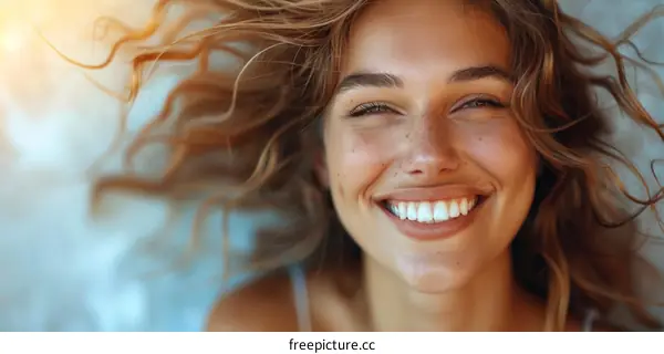Beautiful Woman Smiling Close-up Portrait