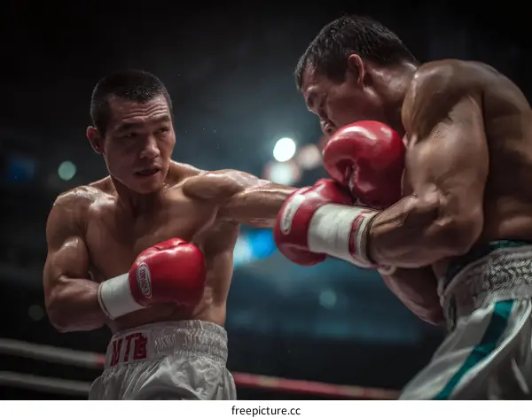 Professional Boxing Match Action Photo