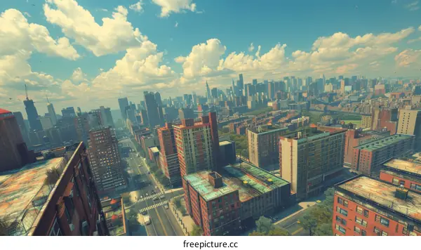 Aerial View of a Cityscapes with Skyscrapers