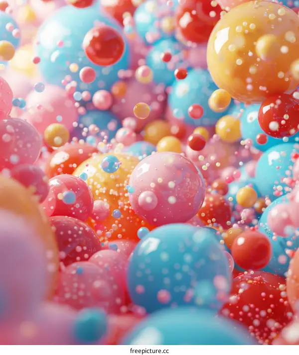 Colorful 3D Abstract Floating Spheres Background