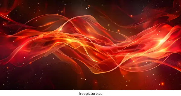 red fiery abstract shapes on black background