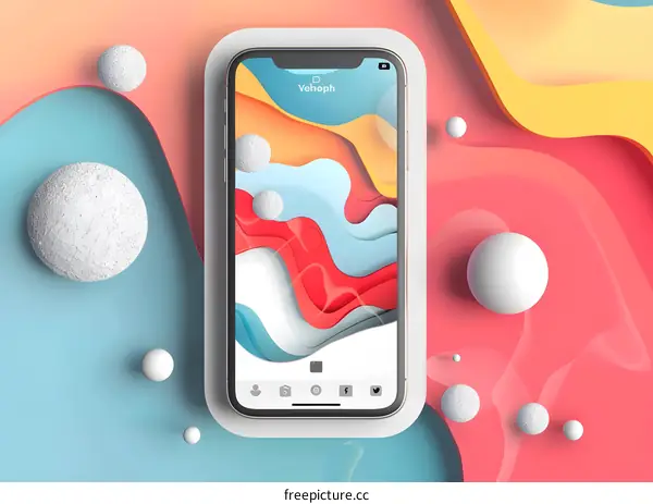 Abstract Colorful Background With Phone