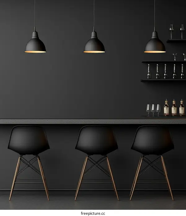 Modern Bar Interior Design with Dark Tones