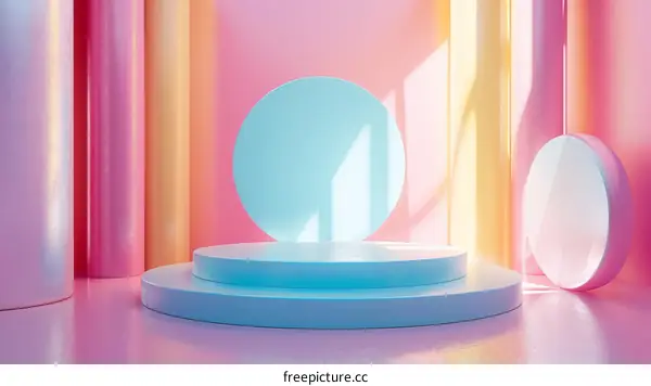 Pastel Pink and Blue Geometric Display Studio