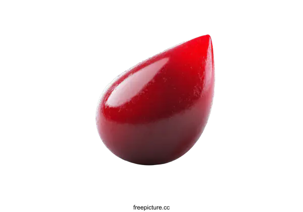 [Transparent Background PNG]Red Drop-Shaped Object Isolated on White Background