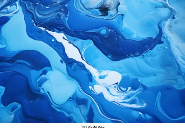 Blue and white abstract painting