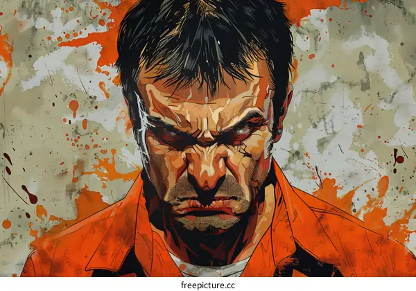 portrait of a man with a scar on his face