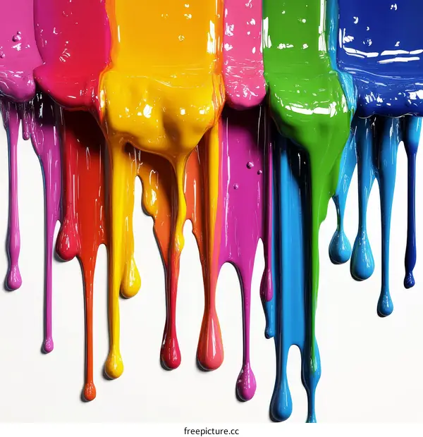 Colorful Paint Dripping Art Abstract Background